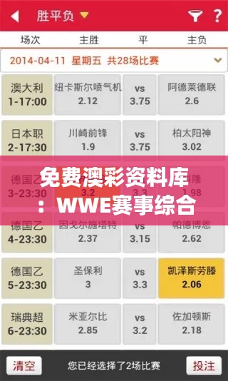 免费澳彩资料库:WWE赛事综合评测解析版ADH312.24
