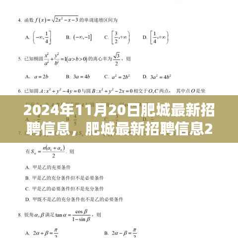 2024年11月肥城最新招聘信息全景解析