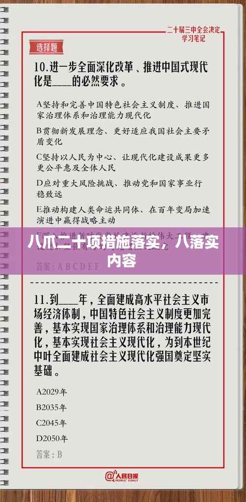 八爪二十项措施落实,八落实内容
